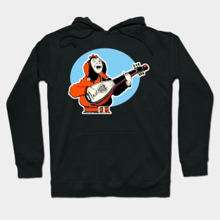 Court clown minstrel playing guitar Hoodie